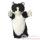 Grande marionnette peluche à main - Chat noir et blanc-26003