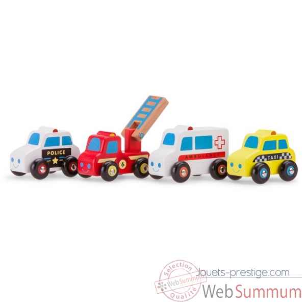 jouet en bois ensemble de vehicules - 4 vehicules -11930