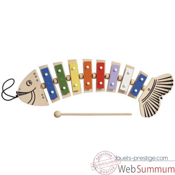 M�tallophone en forme de poisson couleur bois - 0225