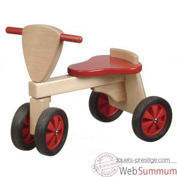 Porteur Tricycle couleur rouge et naturel -1390