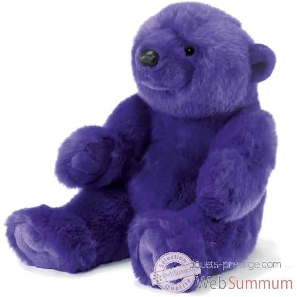 Peluche Ourson assis violet Anima -7052