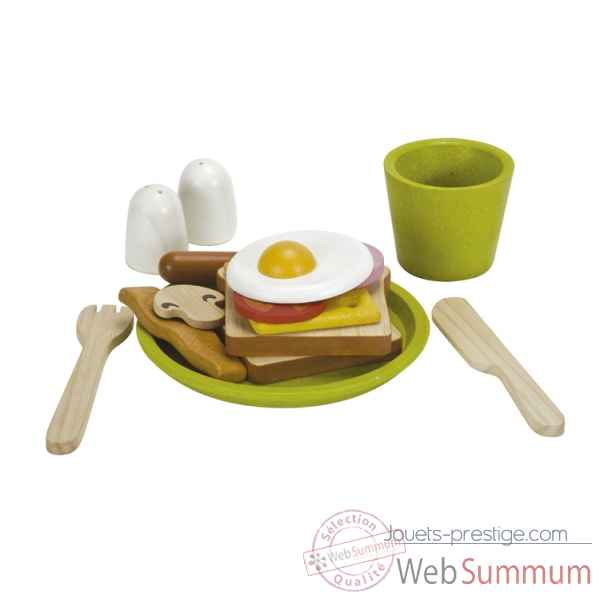 Assiette petit déjeuner - planwood en bois  Plan Toys -3602