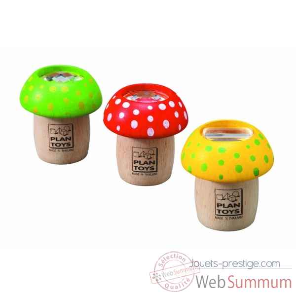 Boite de 6 kaleidoscopes champignons jouet en bois plantoys 4317