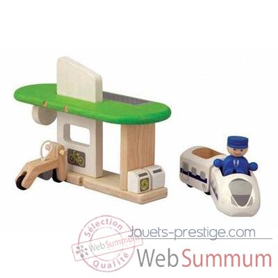 Gare ecologique jouet en bois plantoys 6230