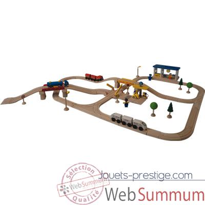 Circuit transports passagers en bois - Plan Toys 6216