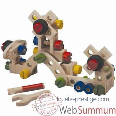 Video Jeu de construction 60 pieces en bois - Plan Toys 5534
