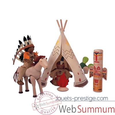 Village indiens en bois - Plan Toys 6309