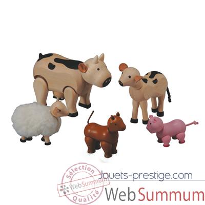 Les animaux de la ferme en bois - Plan Toys 7135
