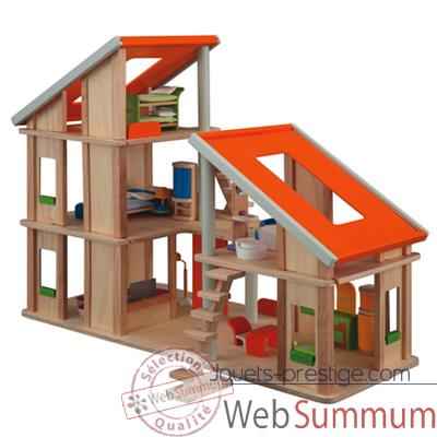 Maison chalet meublée en bois - Plan Toys 7141