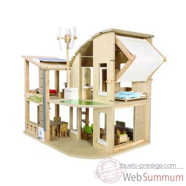 Maison ecologique meublee jouet en bois plantoys 7156