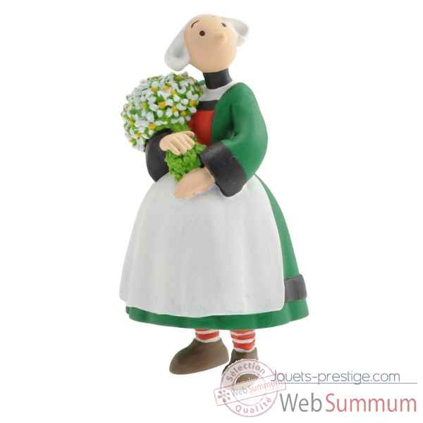 Figurine becassine avec un bouquet de fleurs -61024