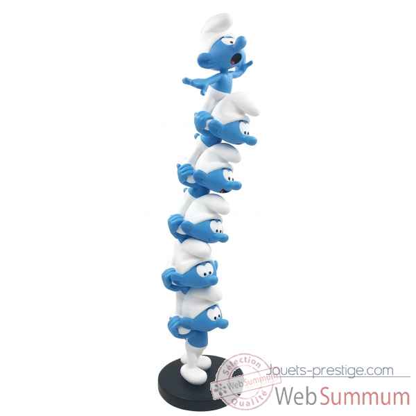 Figurine de collection la colonne de schtroumpfs 50 cm bd - collectoys -187