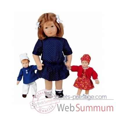 Poupée de collection Käthe Kruse Hanne avec 2 poupées miniatures -32901