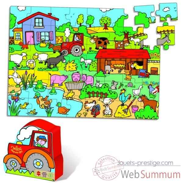 Puzzle Vilac 48 pieces la ferme en boite forme-2551