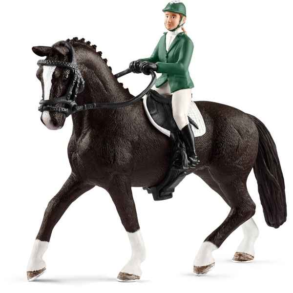 Figurine cavaliere de saut d\'obstacles avec cheval schleich -42358