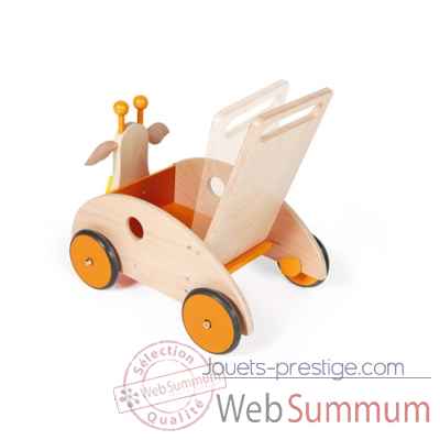 Chariot de marche en bois Jules la girafe avec frein Scratch -6181418 -2