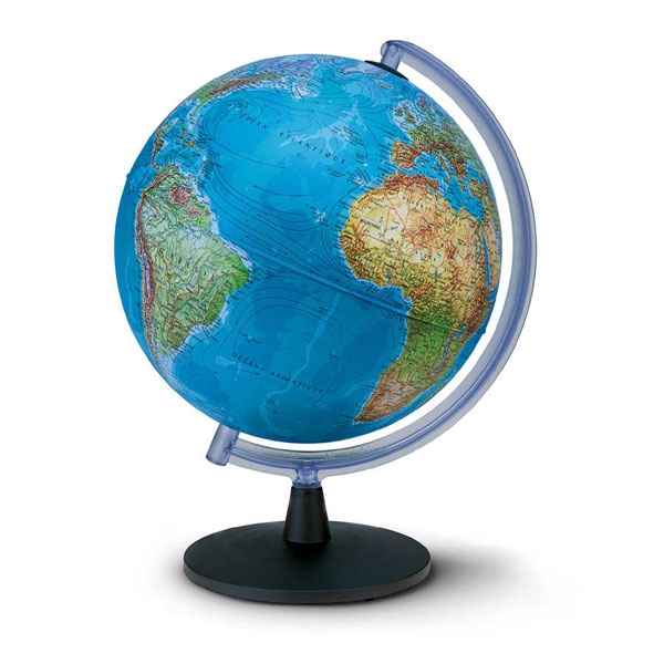 Globe de bureau - Falcon 40 - Globe geographique lumineux - Cartographie double effet : physique eteint, politique allume