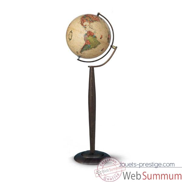 Globe Prestige Sylvia - mod�le Marco Polo  - Globe g�ographique lumineux -  Cartographie de type antique,  r�actualis�e - diam 37 cm - hauteur 114 cm