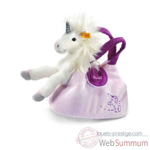Licorne starly avec sac, blanc/rose STEIFF -15052