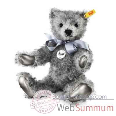 Ours teddy classique olly, gris chine STEIFF -000409