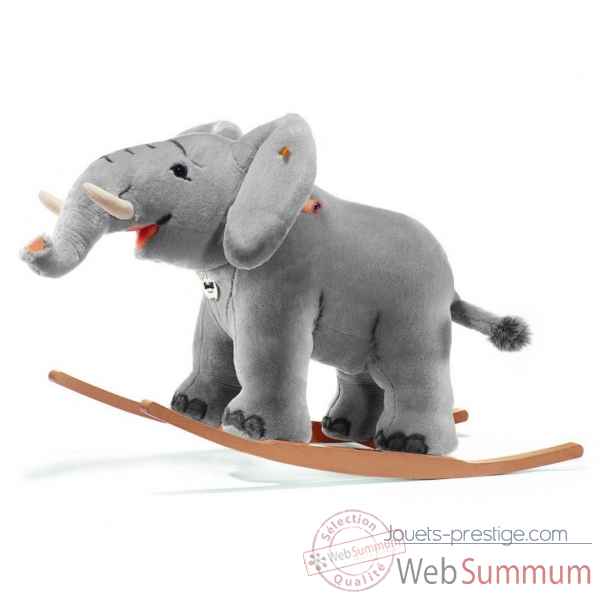 Peluche steiff elephant a bascule trampili, gris -048944