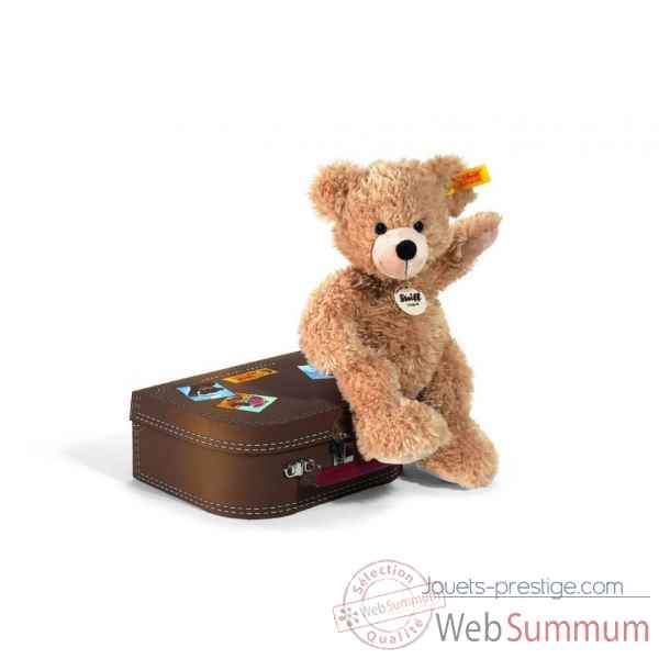 Peluche steiff ours teddy fynn dans sa valise, beige -111471