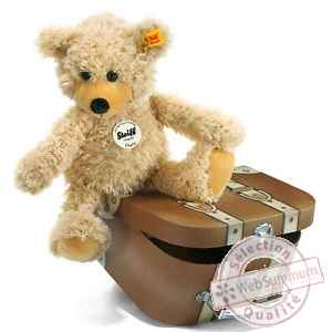 Peluche steiff ours teddy-pantin charly dans sa valise -012938