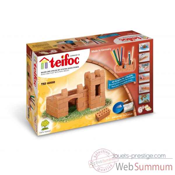 Construction en briques chateau + porte crayon Teifoc -TEI 4000
