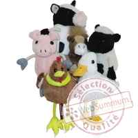 Marionnette à doigts lot de 6 animaux de la ferme -PC002021 The Puppet Company
