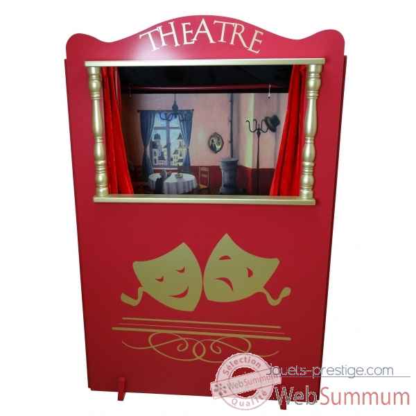 Theatre en bois avec decors double face et 4 marionnettes -LWS-285 -2