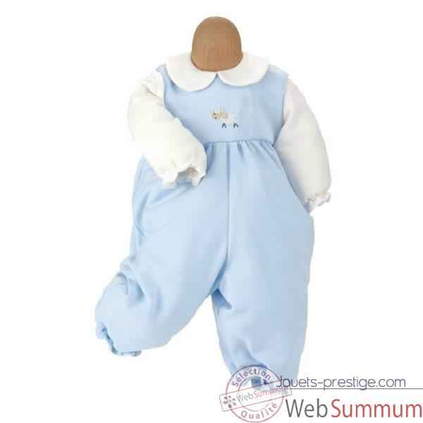 Kathe Kruse® - Vetement grenouillère bleu pour poupée bébé de 22 à 25 cm - 33873