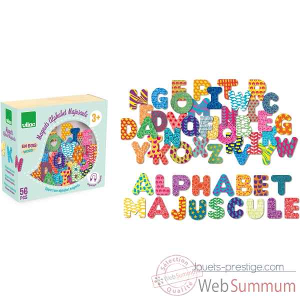 Magnets alphabet majuscule 56 pcs vilac -6702
