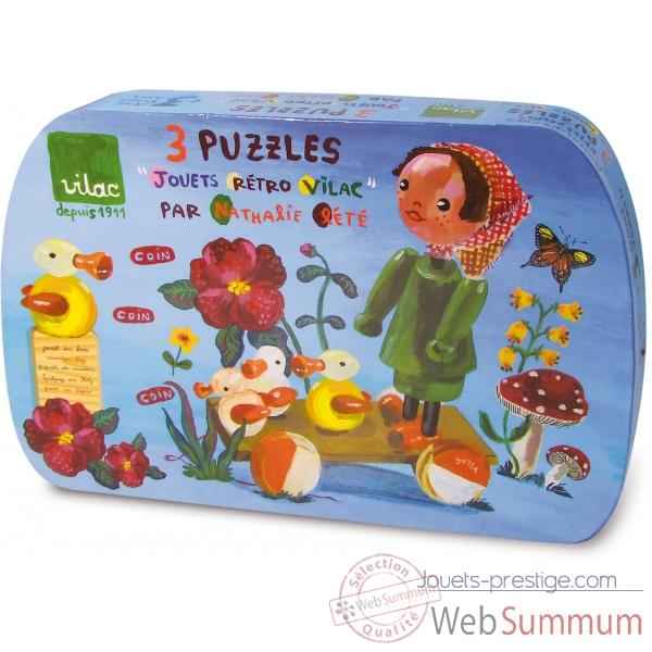 3 puzzles jouets retro vilac par nathalie lete 8621
