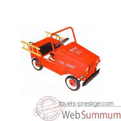 Voiture a pedales Jeep rouge pompier - 9602
